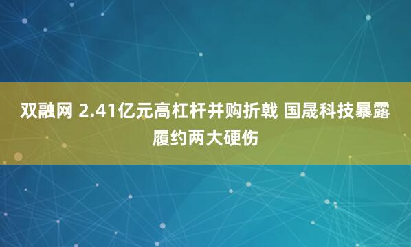 双融网 2.41亿元高杠杆并购折戟 国晟科技暴露履约两大硬伤
